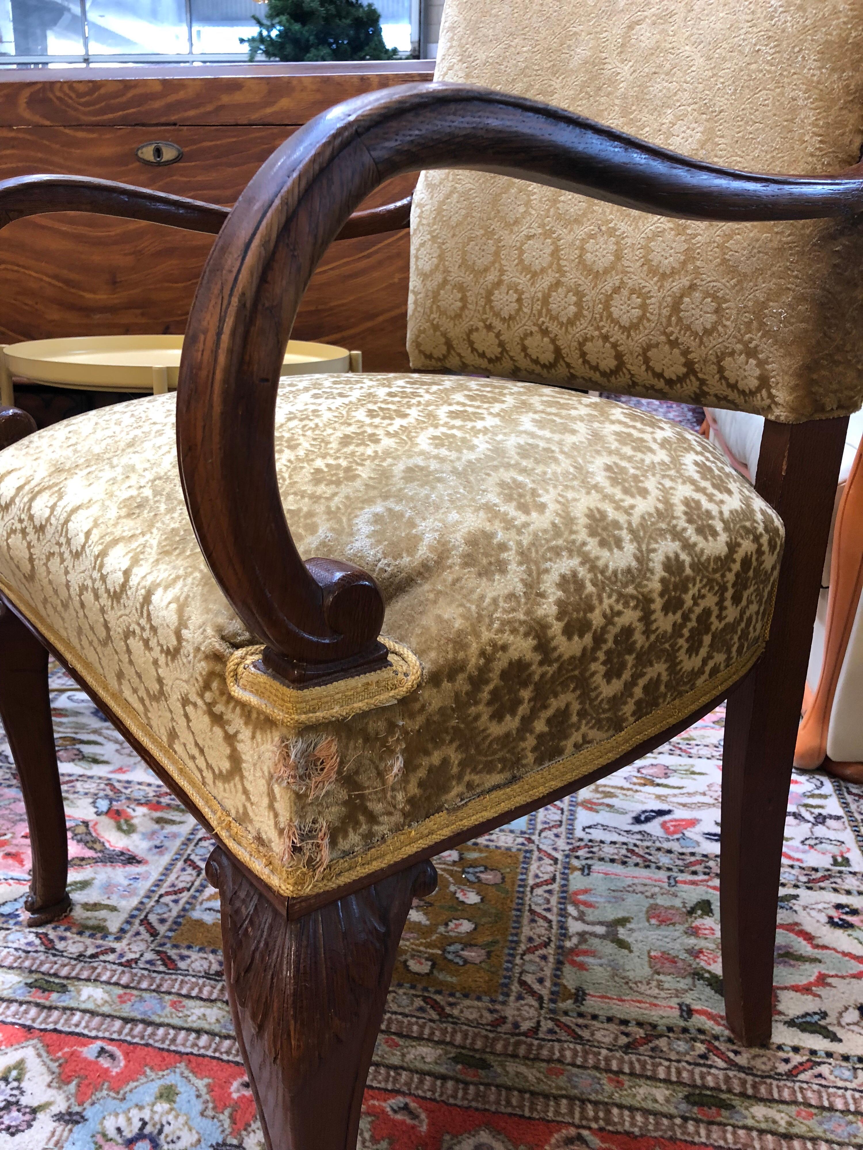 Early 19th Century Large Regency Velour Library Armchair, circa 1815