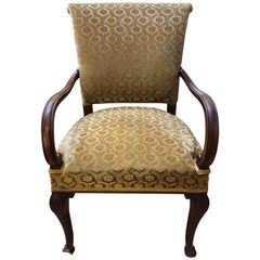 Large Regency Velour Library Armchair, circa 1815