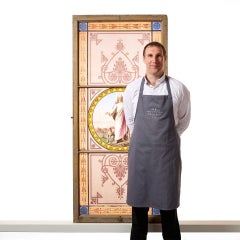 Large Religious Antique Stained Glass Window