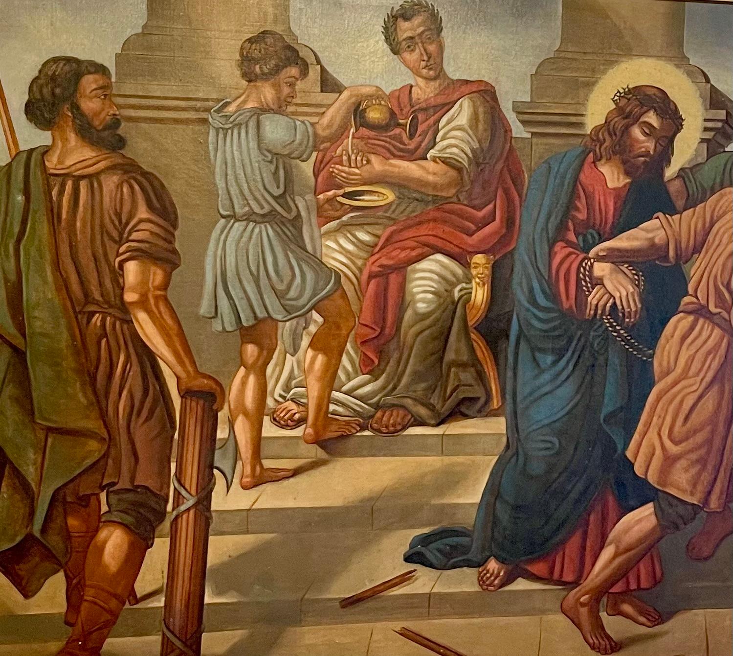 Großes religiöses Gemälde: Die Hinrichtung Jesu durch Pontius Pilate, 19. Jahrhundert (Neoklassisch) im Angebot
