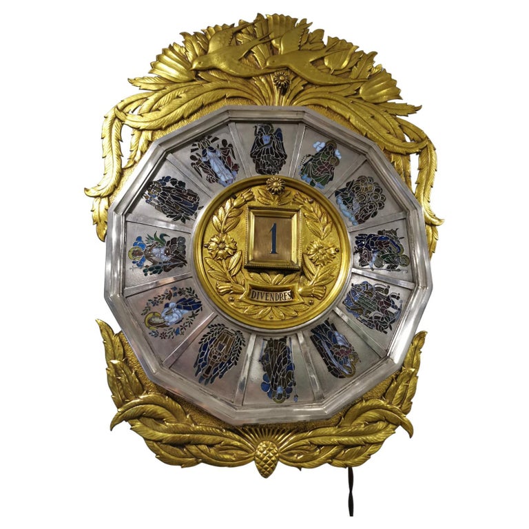 Large Religious Perpetual Calendar of the 19th Century For Sale at 1stDibs