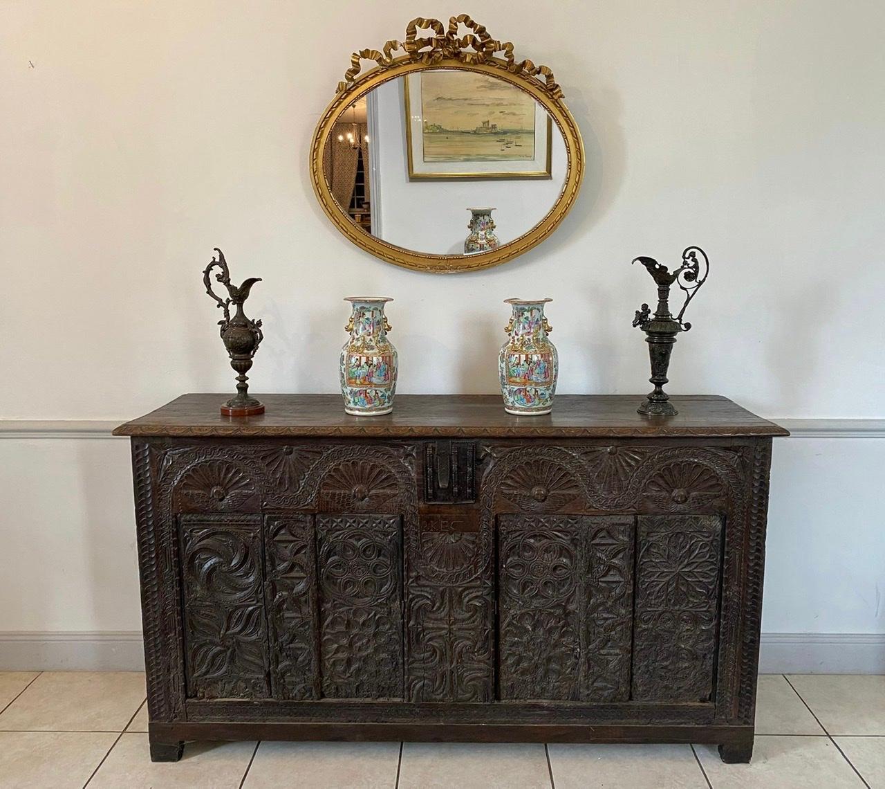 Large French Richly Carved Buffet Sideboard Chest - Renaissance - 17th - France For Sale 6