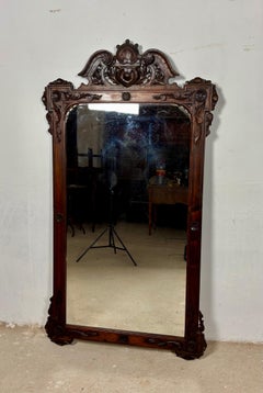 Large Renaissance Revival Hardwood Mirror, Late 19th-Century