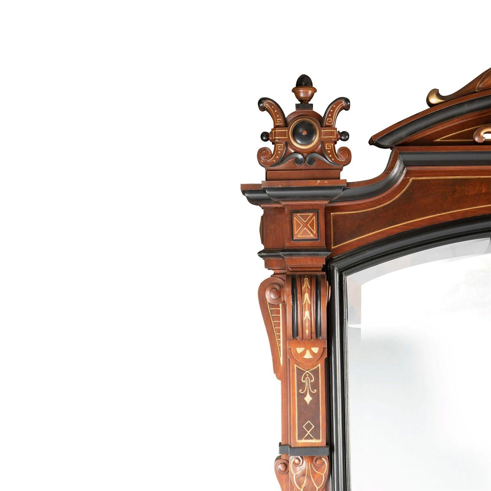 French Large Renaissance Revival Mantel Mirror For Sale