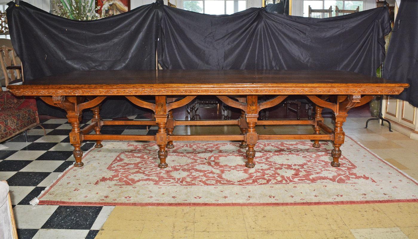 European Large Renaissance Revival Style Dining Table