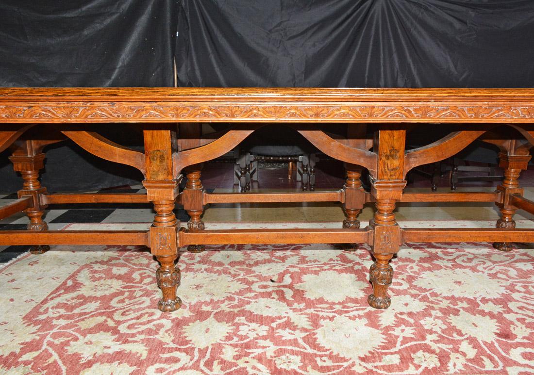 Large Renaissance Revival Style Dining Table In Good Condition In Sheffield, MA