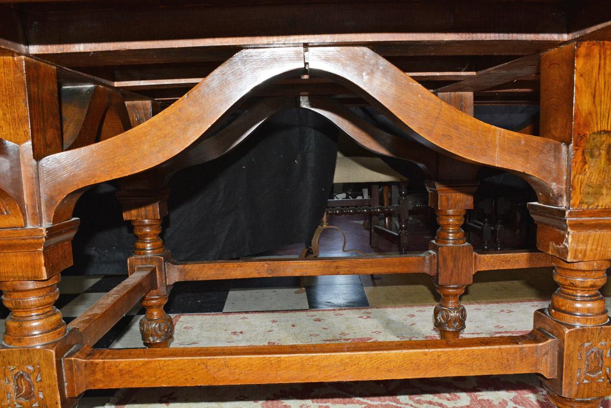 Oak Large Renaissance Revival Style Dining Table