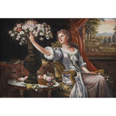 Large Renaissance Style Painted Porcelain Plaque