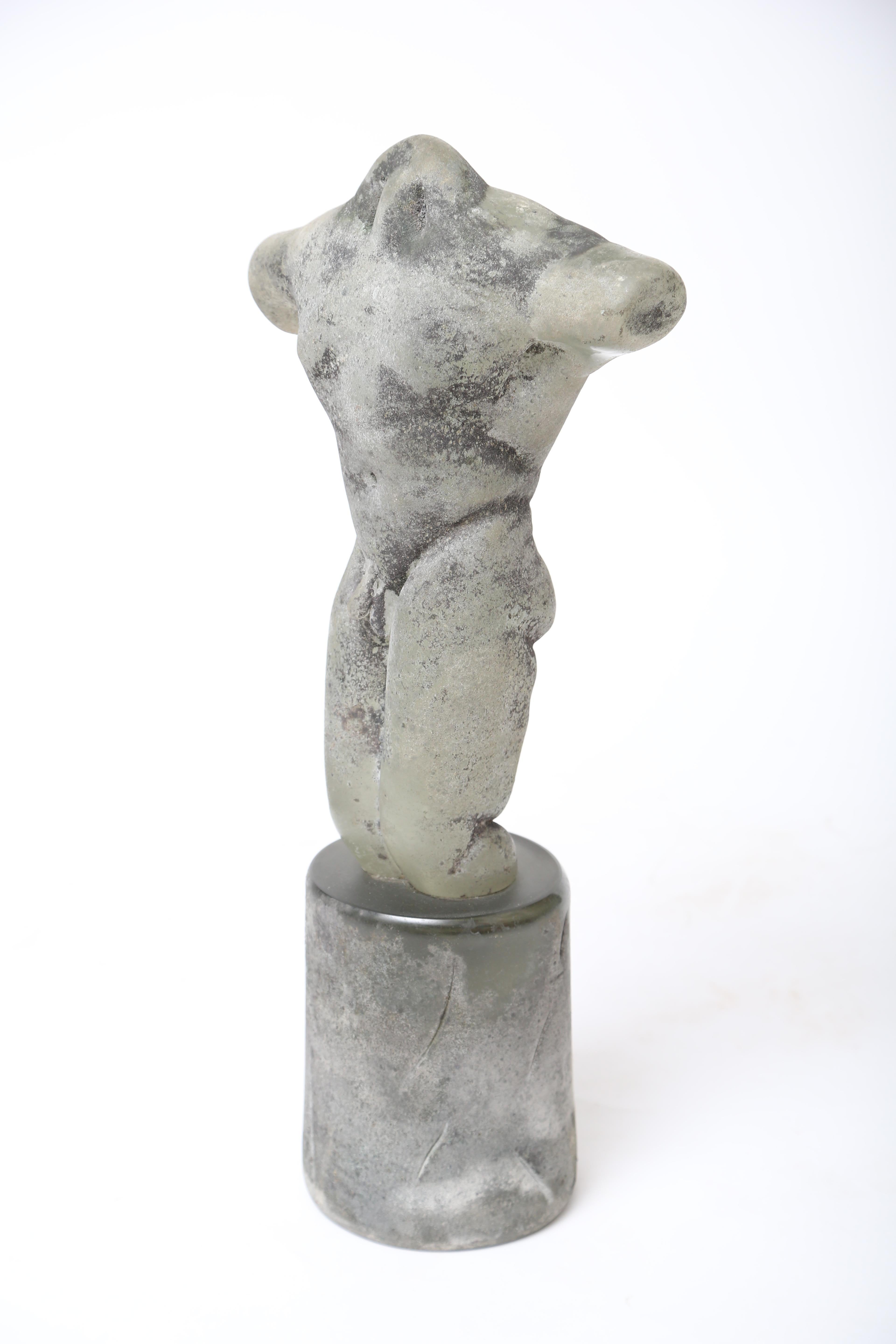 Italiano Scultura in vetro grande Renato Anatra Scavo in vendita