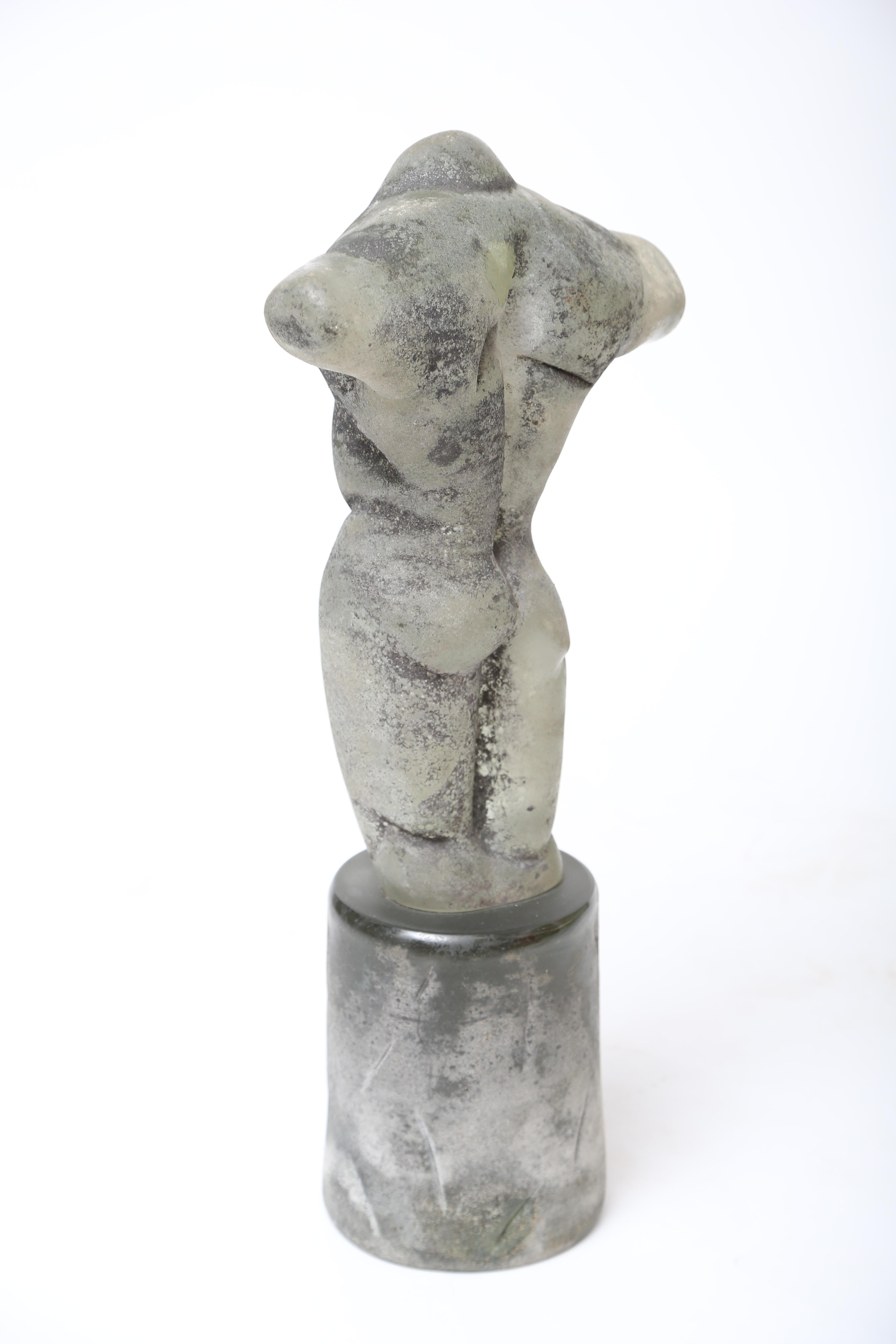 Fine XX secolo Scultura in vetro grande Renato Anatra Scavo in vendita