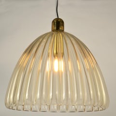 Large Renato Toso Glass Bell Shape Pendant Murano 1950's