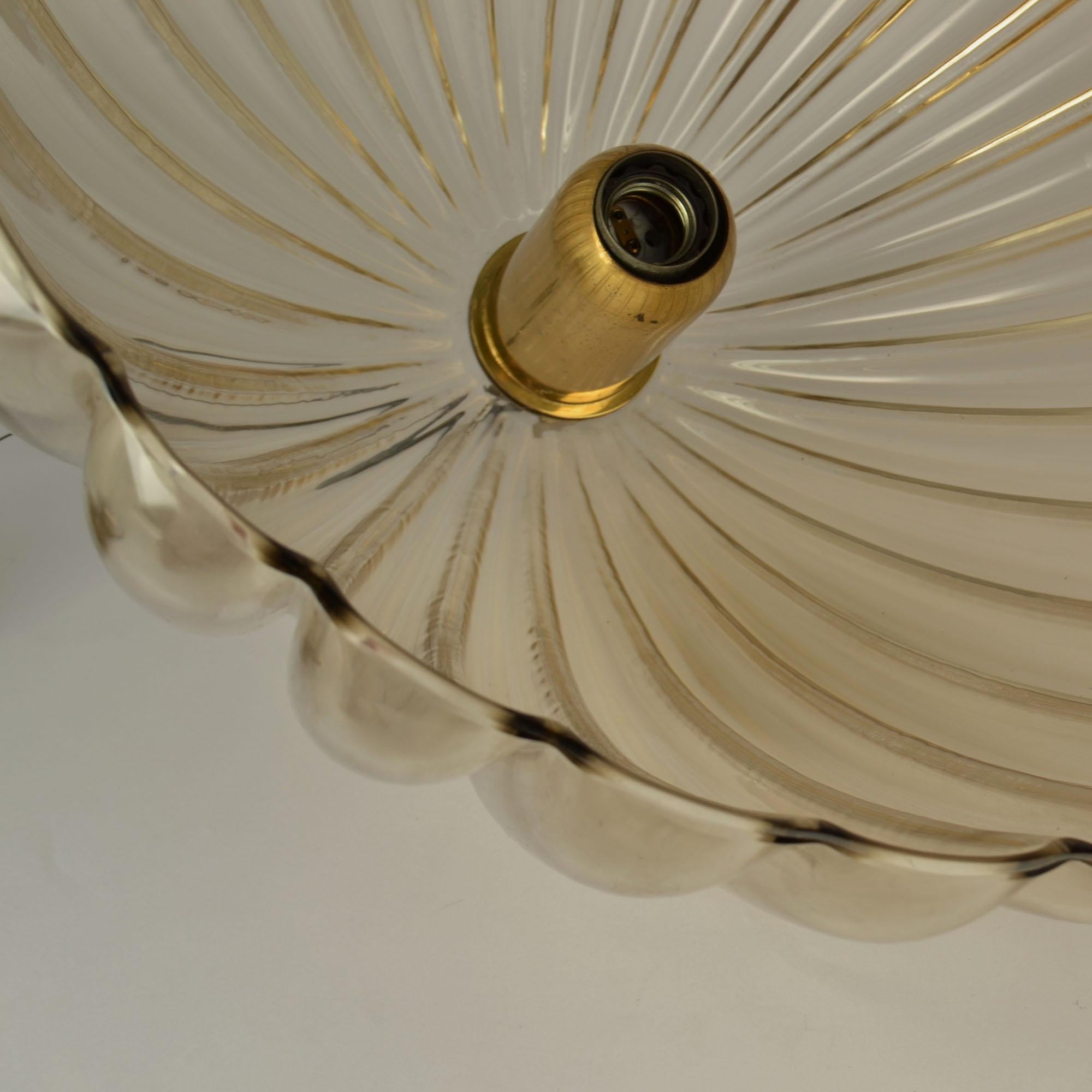 Ottone Grande ciondolo a campana in vetro di Renato Toso Murano anni '50 in vendita