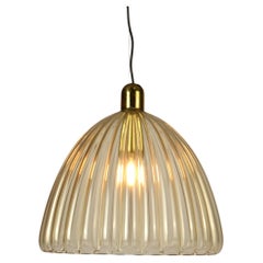 Colgante grande de cristal Renato Toso con forma de campana Murano Años 50