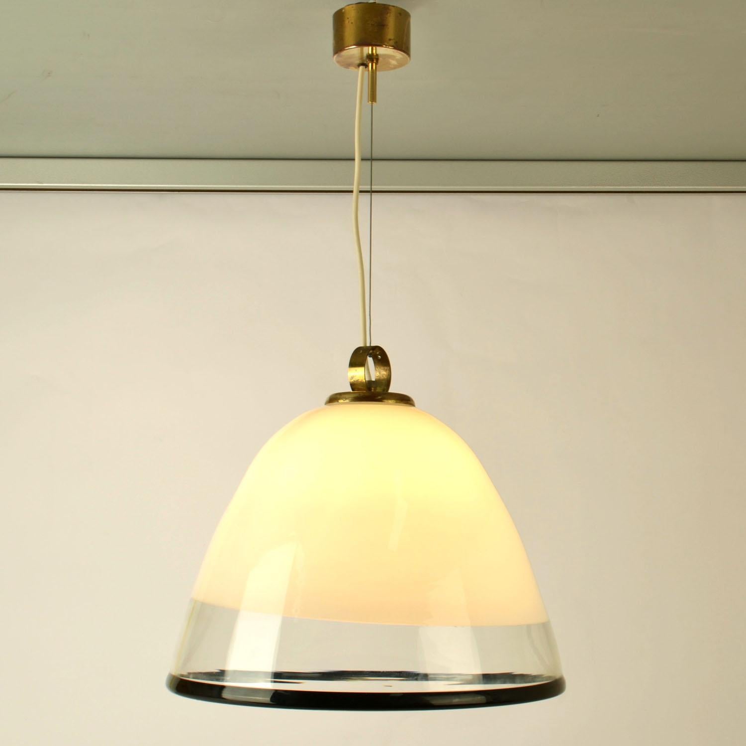 italien Grande suspension en forme de cloche Renato Toso pour Leucos Murano, années 1960 en vente