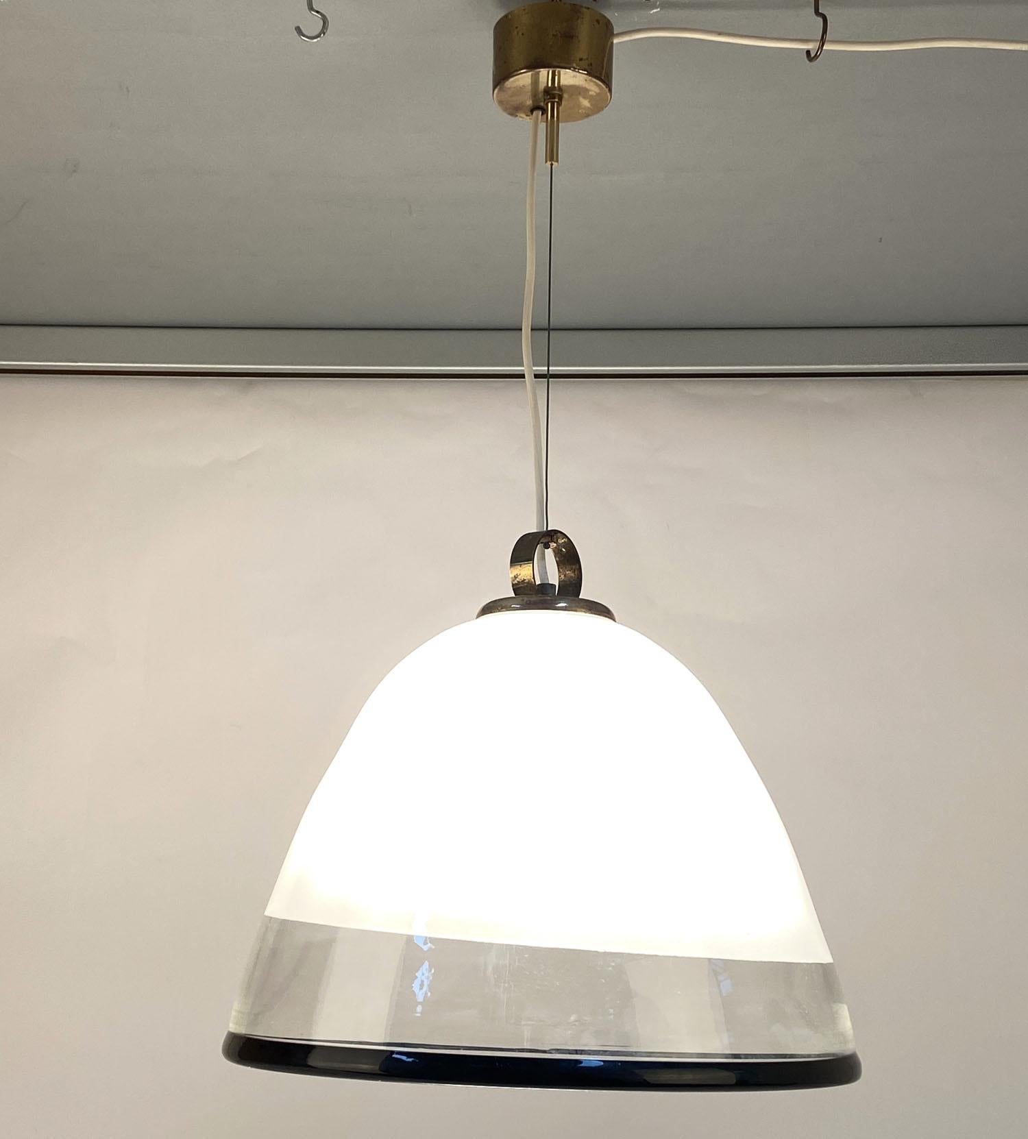 Milieu du XXe siècle Grande suspension en forme de cloche Renato Toso pour Leucos Murano, années 1960 en vente