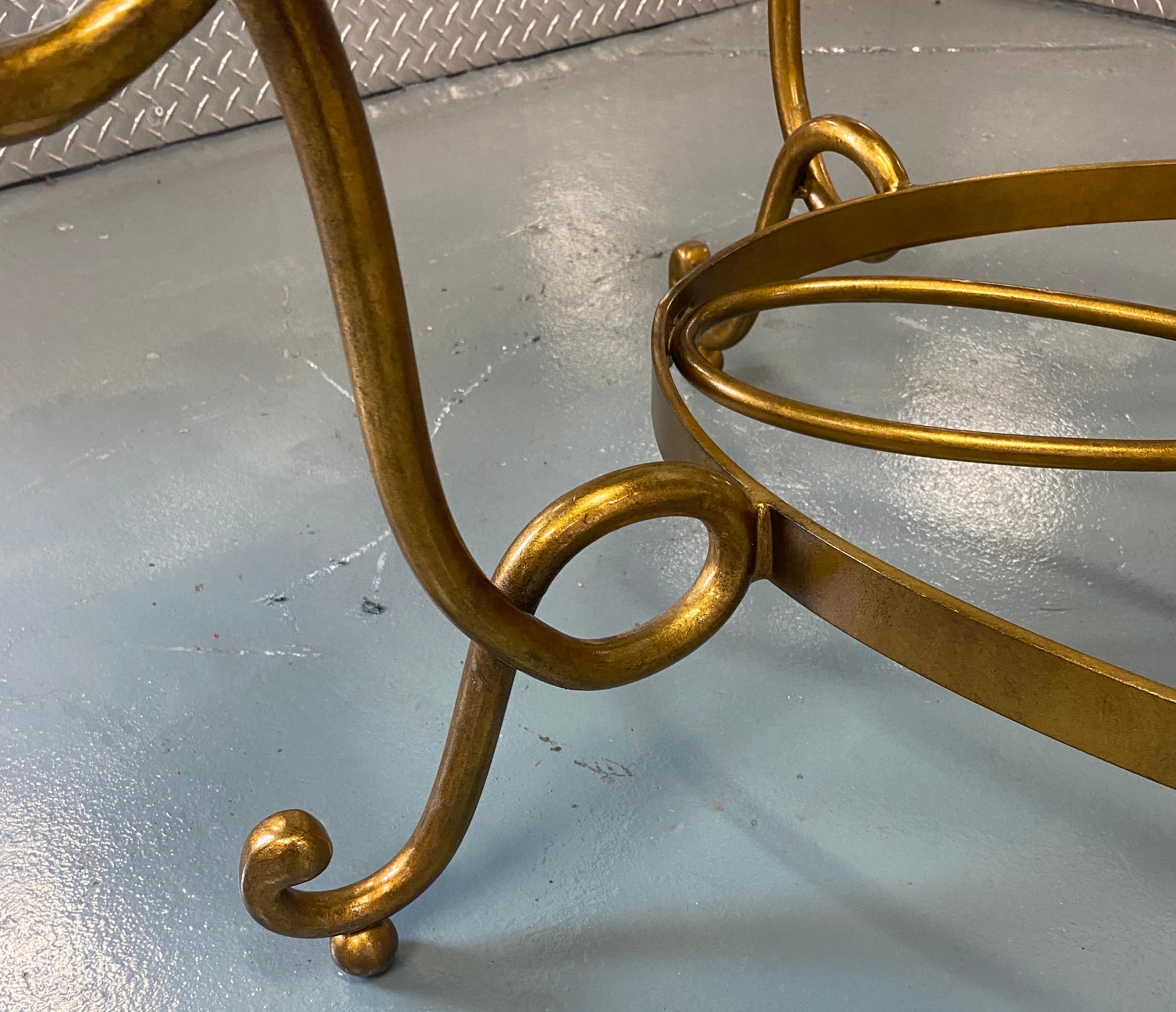 Mesa baja grande de hierro estilo René Prou o Cocktail Tables francesa de los años 40 en venta 3