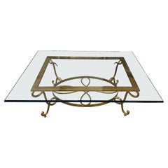 Large René Prou Style Iron Coffee Table or French 1940's Cocktail Table