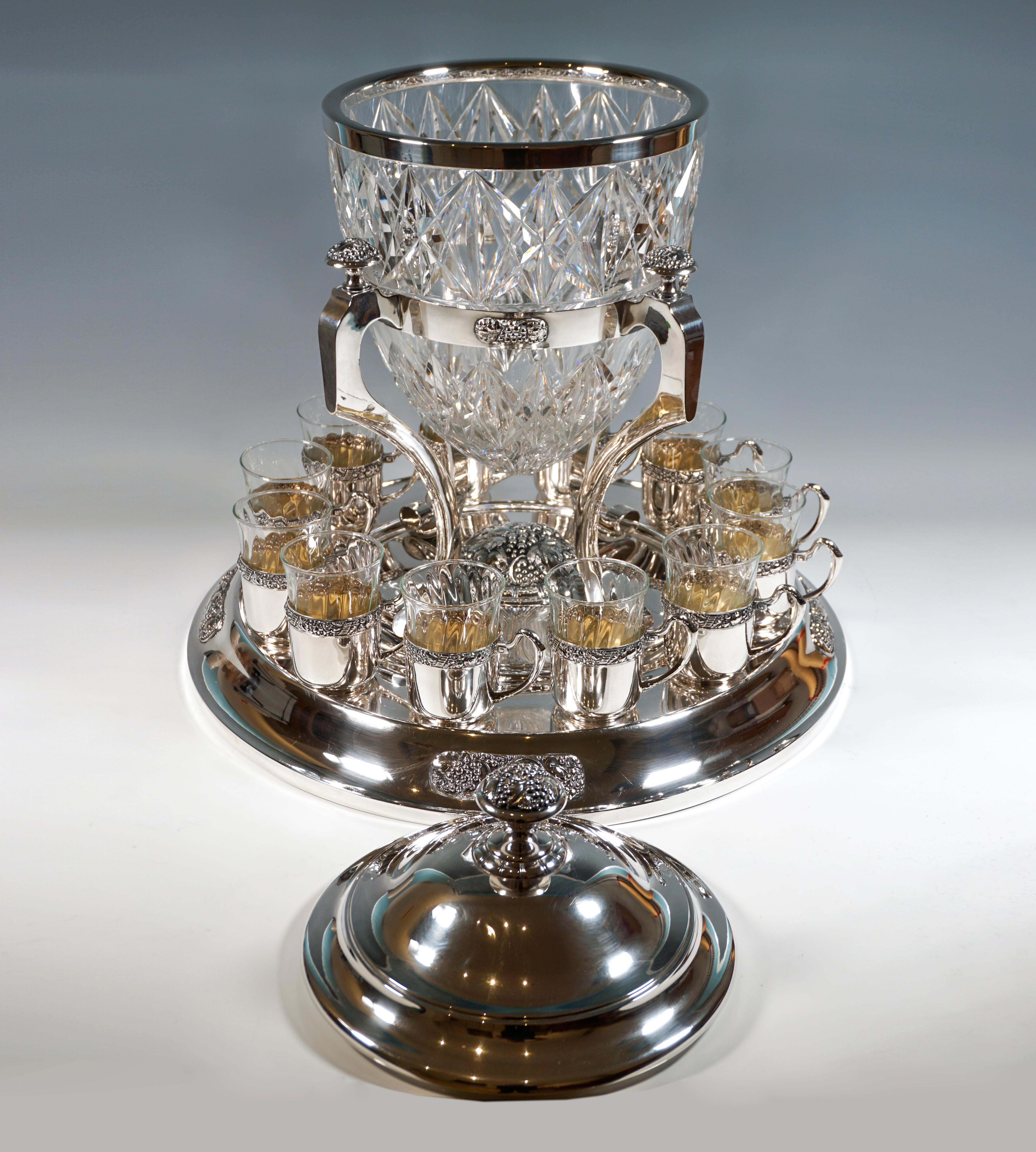 Art Deco Large Representative Art Déco Punch Set for 12 People, Theodor Mueller, Germany