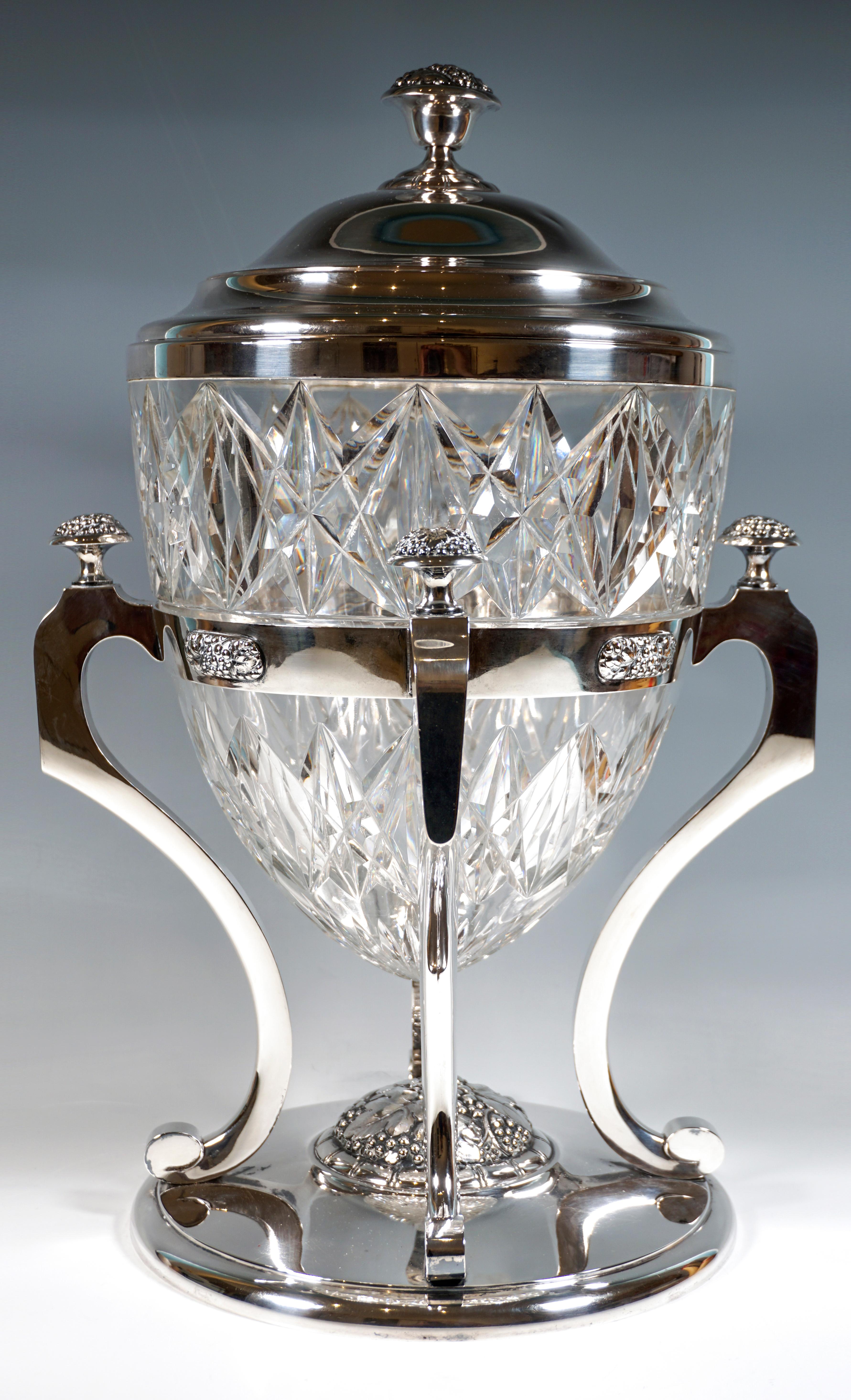 Silver Large Representative Art Déco Punch Set for 12 People, Theodor Mueller, Germany