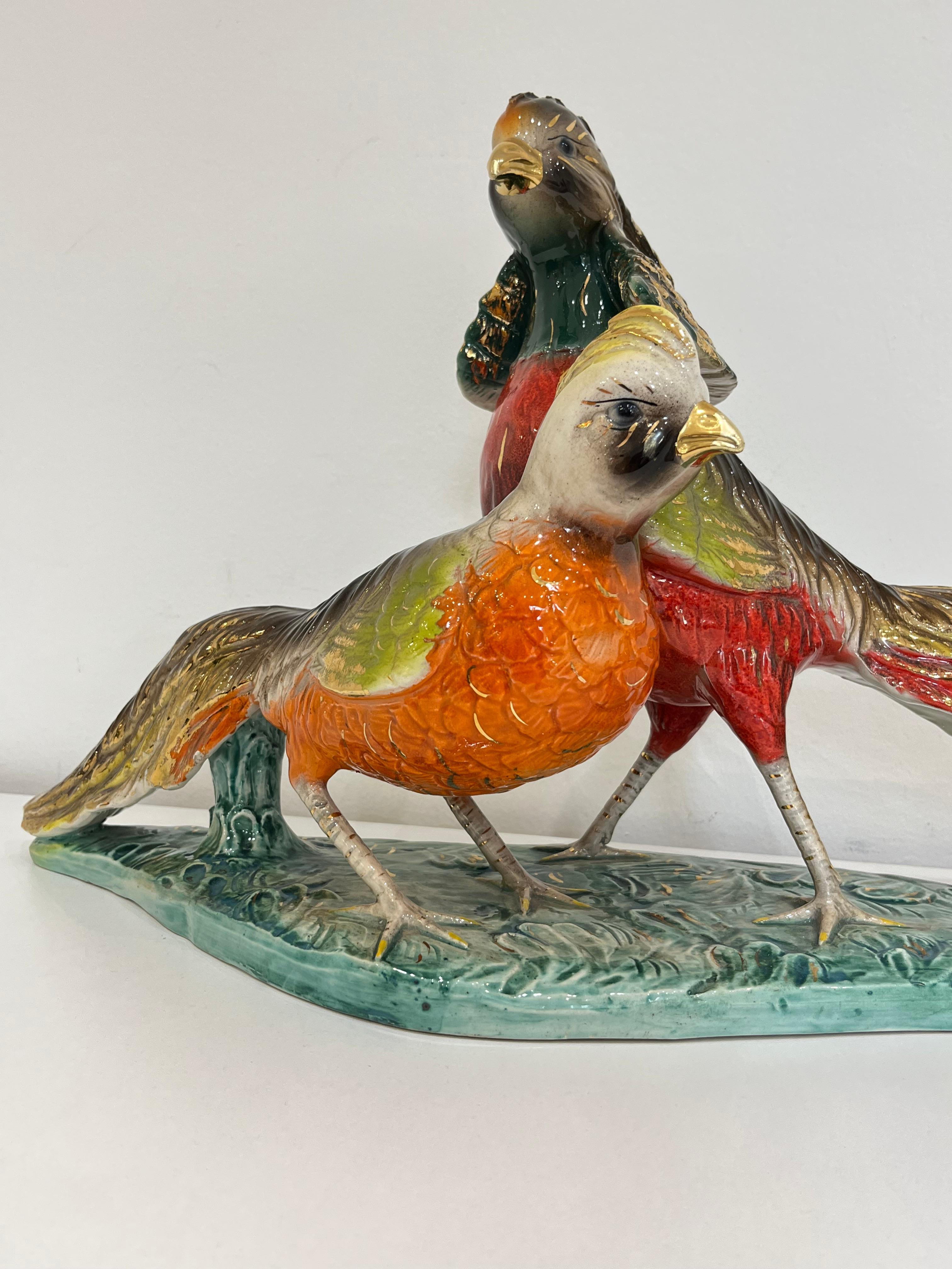 Other Large Reproduction of Ceramic Pheasants, Italy, 1950s For Sale