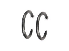 Large Resin Loop Earrings in Black Marble