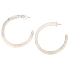 Large Resin Loop Earrings in Sandy Pearl