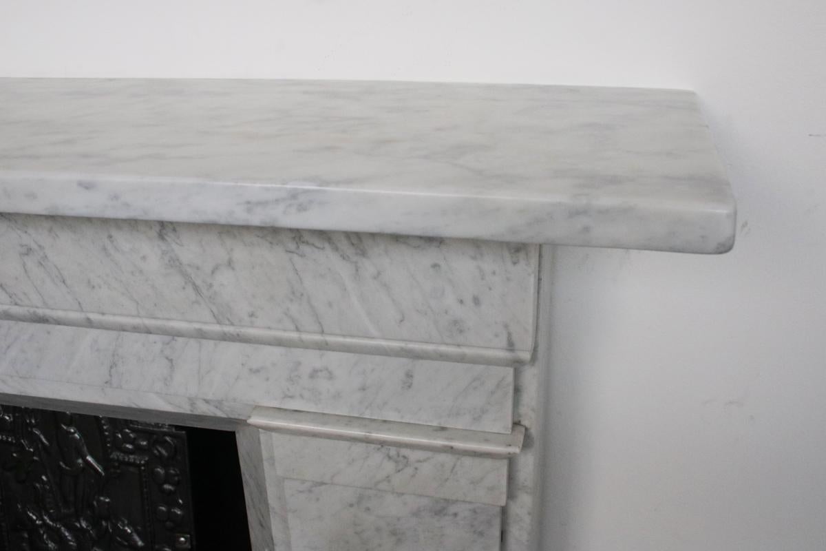 Large Restored Early Victorian Carrara Marble Fireplace Surround 1