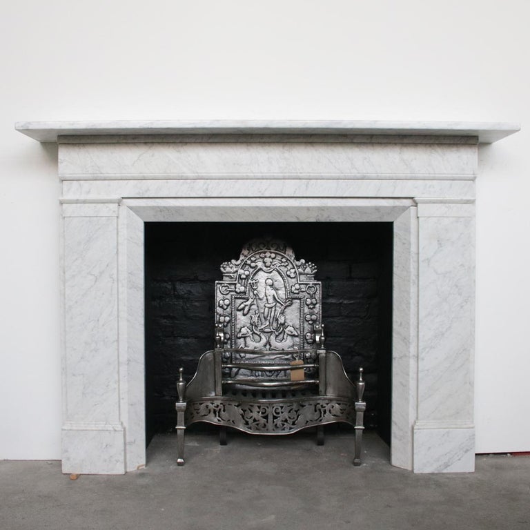 Large Restored Early Victorian Carrara Marble Fireplace Surround