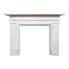Antique Large Restored Early Victorian Carrara Marble Fireplace Surround