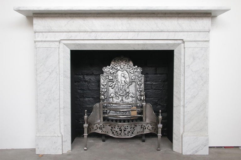 Large Restored Early Victorian Carrara Marble Fireplace Surround