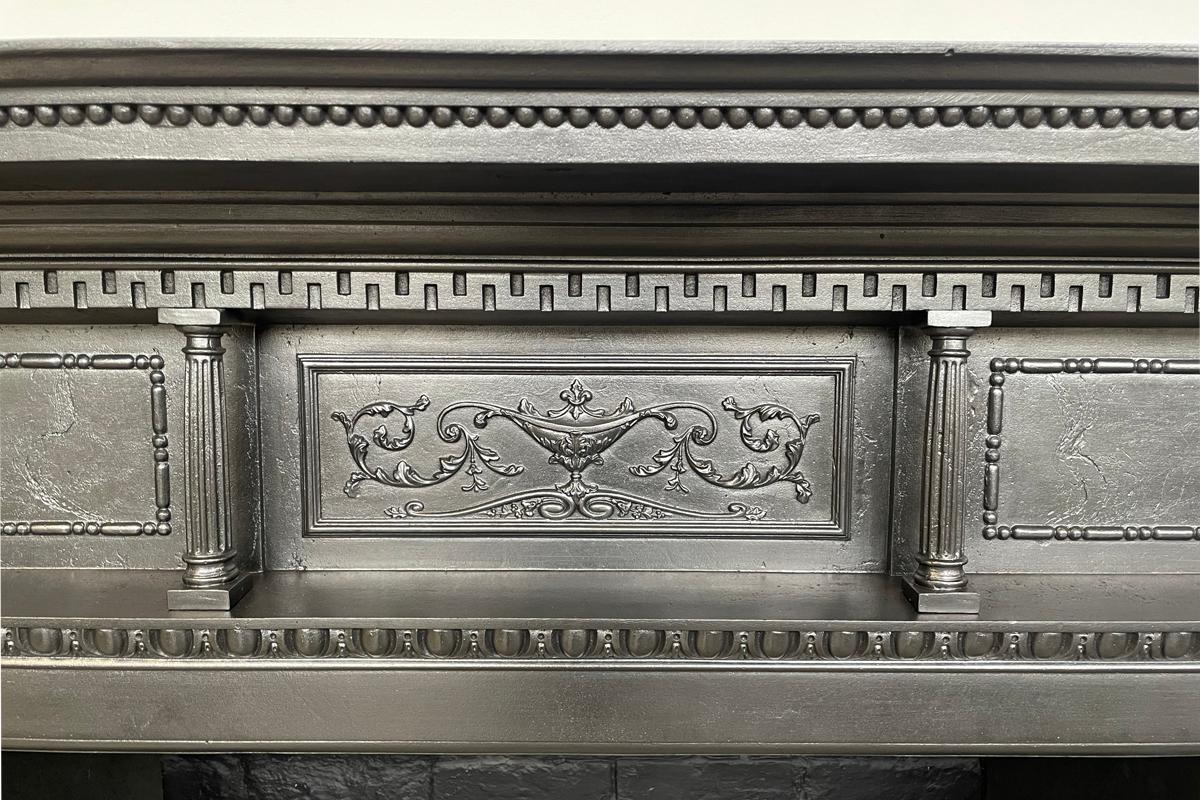 English Large restored Victorian cast iron fireplace surround For Sale