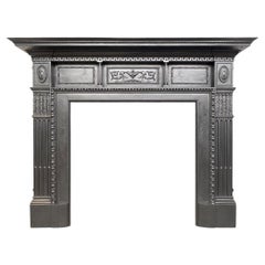 Used Large restored Victorian cast iron fireplace surround