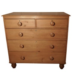 Antique Large Restored Victorian Pine Chest of Drawers