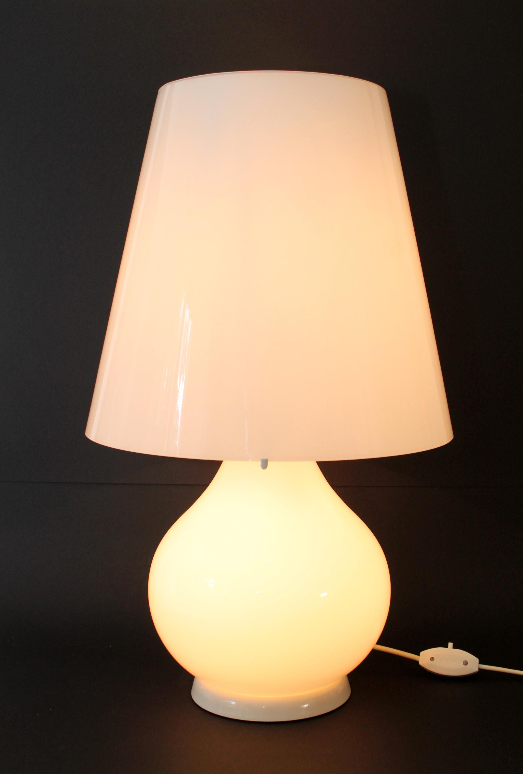 GRANDE lampe à poser rétro décor Murano - 3 voies par AV Mazzega (69hx40cm) Pièce rare ! en vente 5