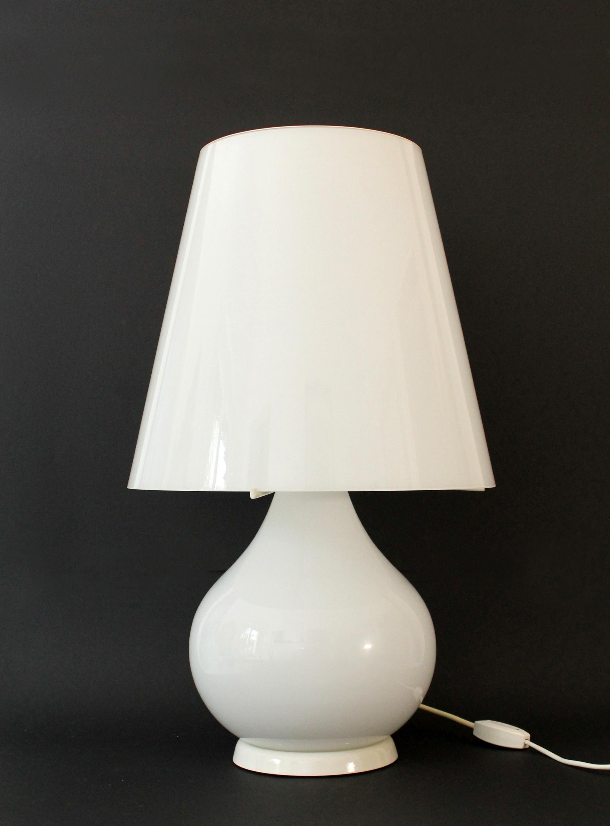italien GRANDE lampe à poser rétro décor Murano - 3 voies par AV Mazzega (69hx40cm) Pièce rare ! en vente