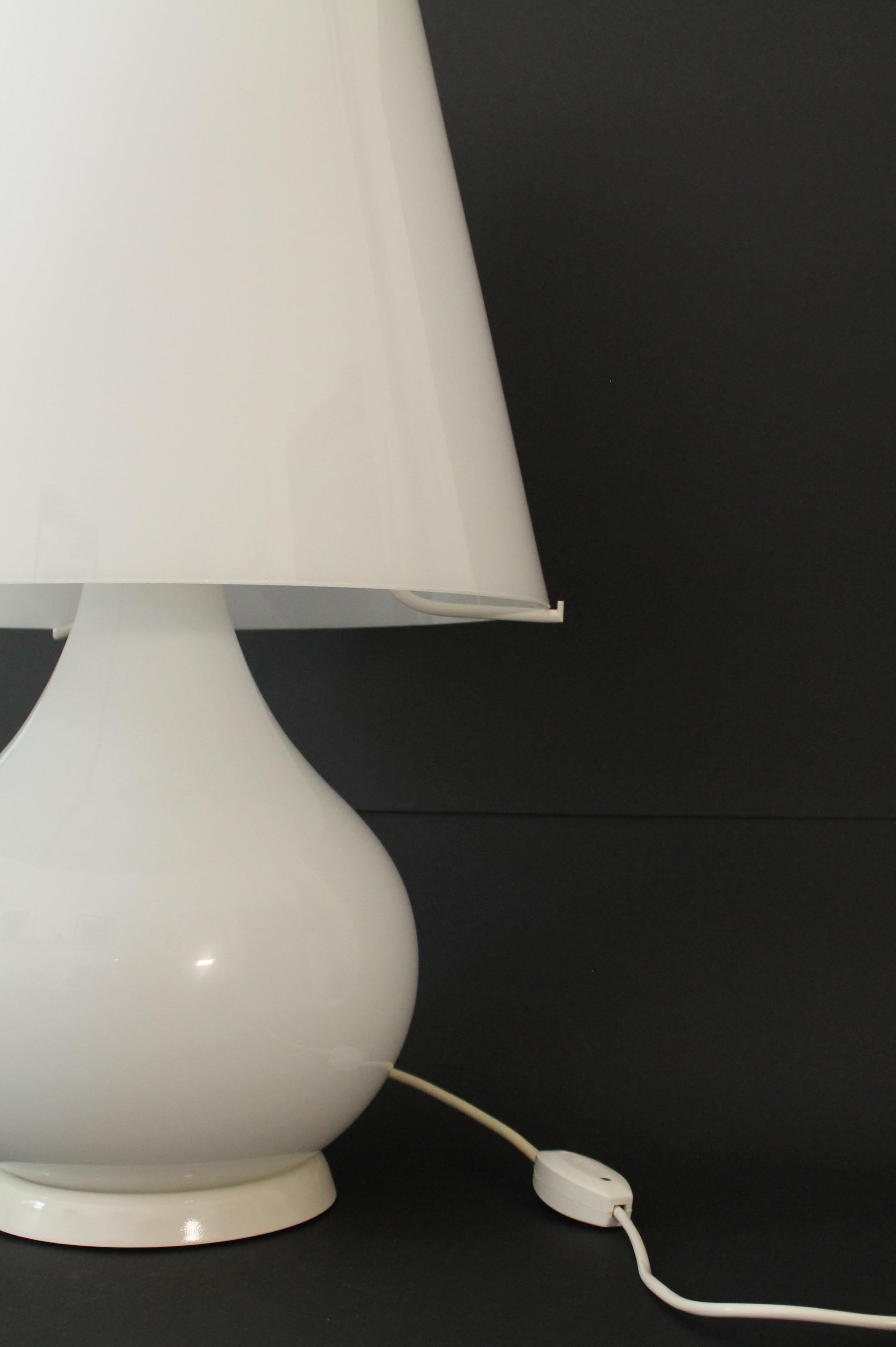 GRANDE lampe à poser rétro décor Murano - 3 voies par AV Mazzega (69hx40cm) Pièce rare ! en vente 1