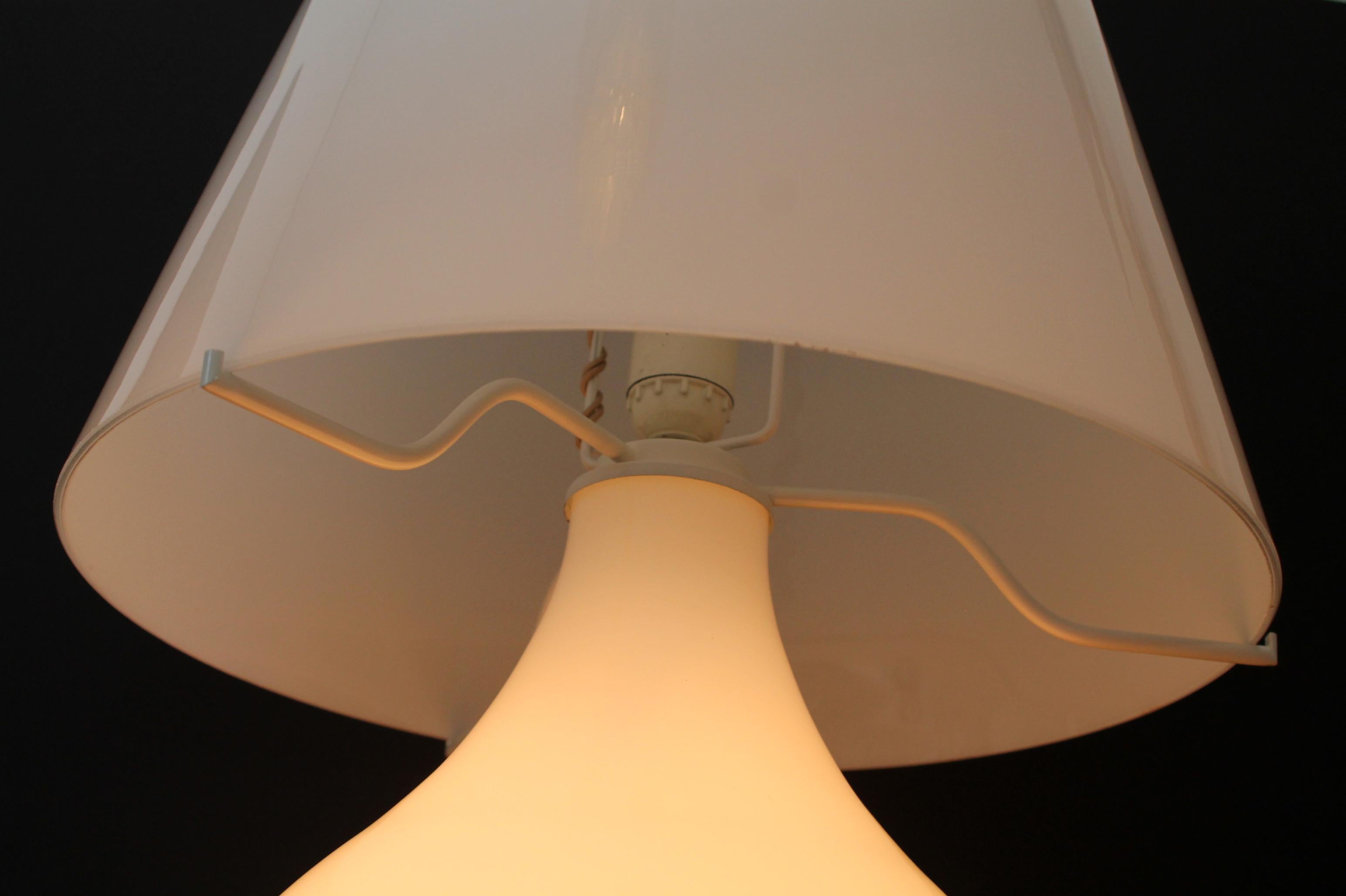 GRANDE lampe à poser rétro décor Murano - 3 voies par AV Mazzega (69hx40cm) Pièce rare ! en vente 2