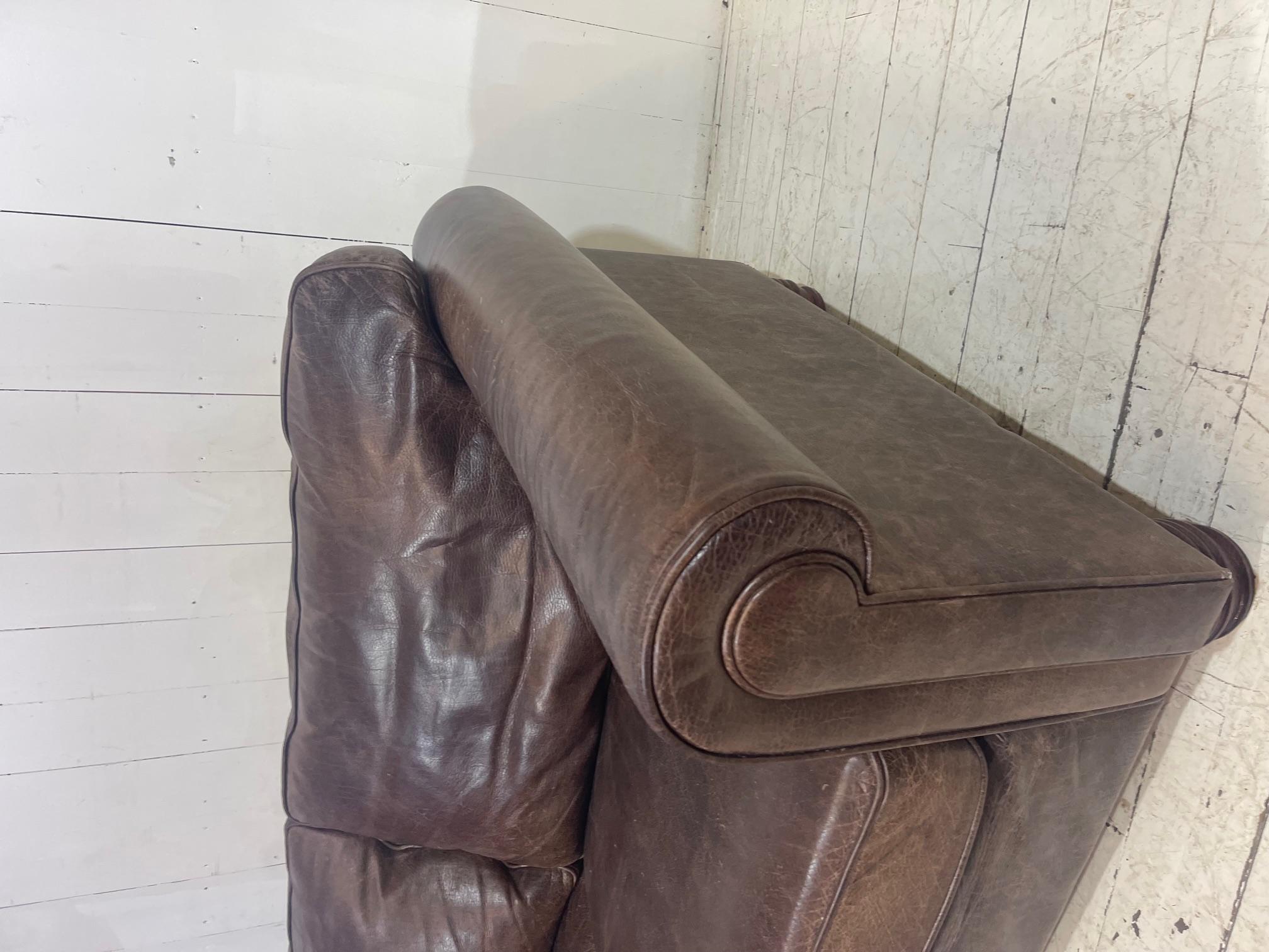 Retro Hotel Lounge Brown Distressed Leather Sofa 

Infuse your living space with the timeless elegance of the Retro Hotel Lounge Distressed Aniline Leather Sofa sourced by The Rare Chair Company, an artisan family-owned company based in Lancashire.