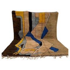 Large Retro Modern Moroccan Wool Beni M'Rirt Rug with Abstract Colorful Design