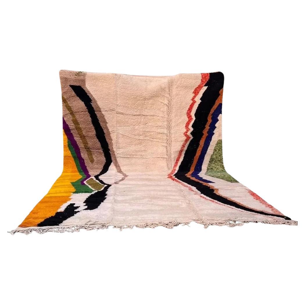 Large Retro Modern Moroccan Wool Beni M'Rirt Rug with Abstract Colorful Design