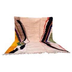 Large Retro Modern Moroccan Wool Beni M'Rirt Rug with Abstract Colorful Design