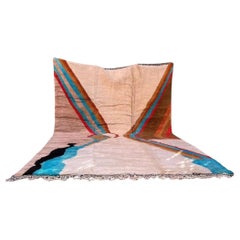 Large Retro Modern Moroccan Wool Beni M'Rirt Rug with Abstract Colorful Design