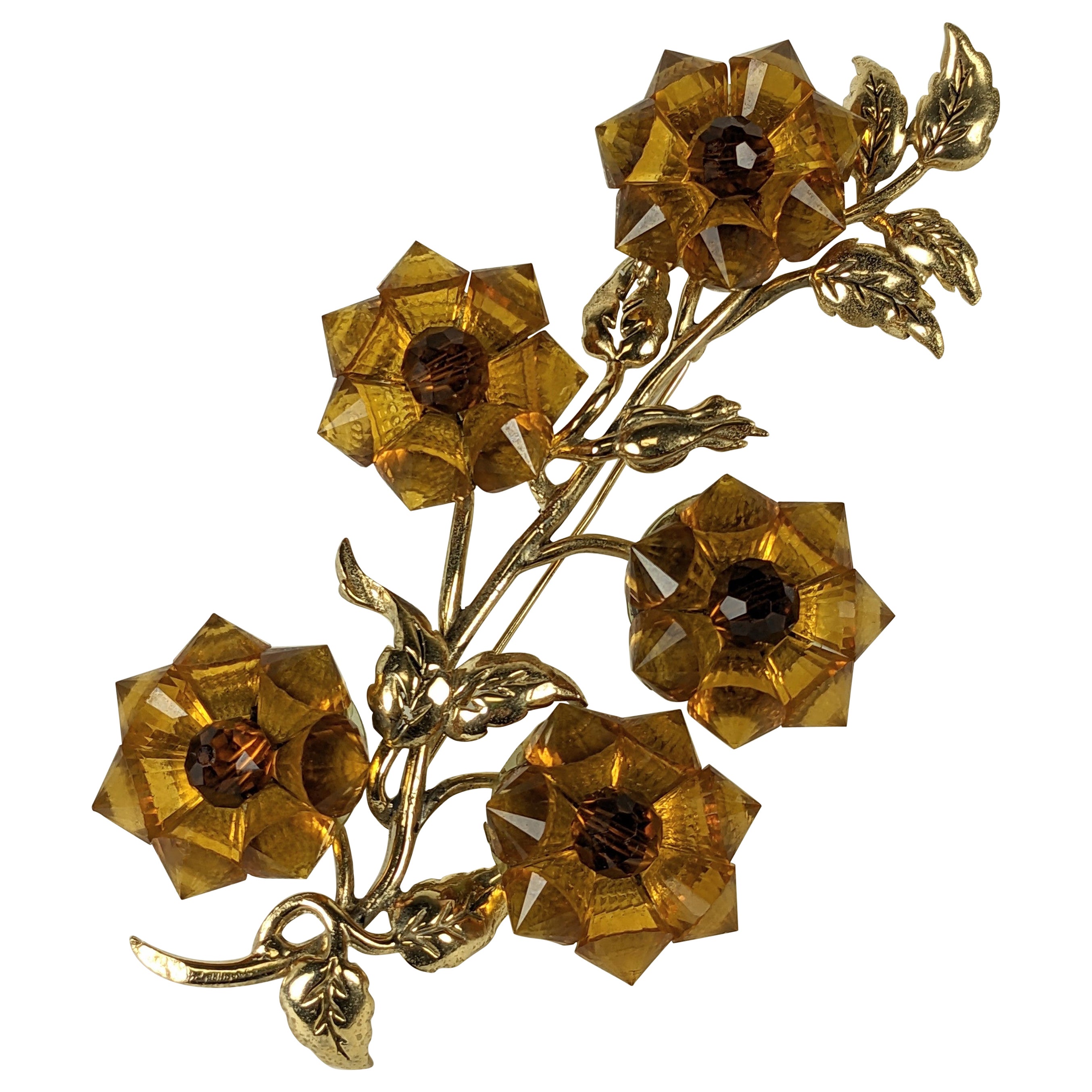 Espray Floral Retro Topacio Briolette Grande en venta