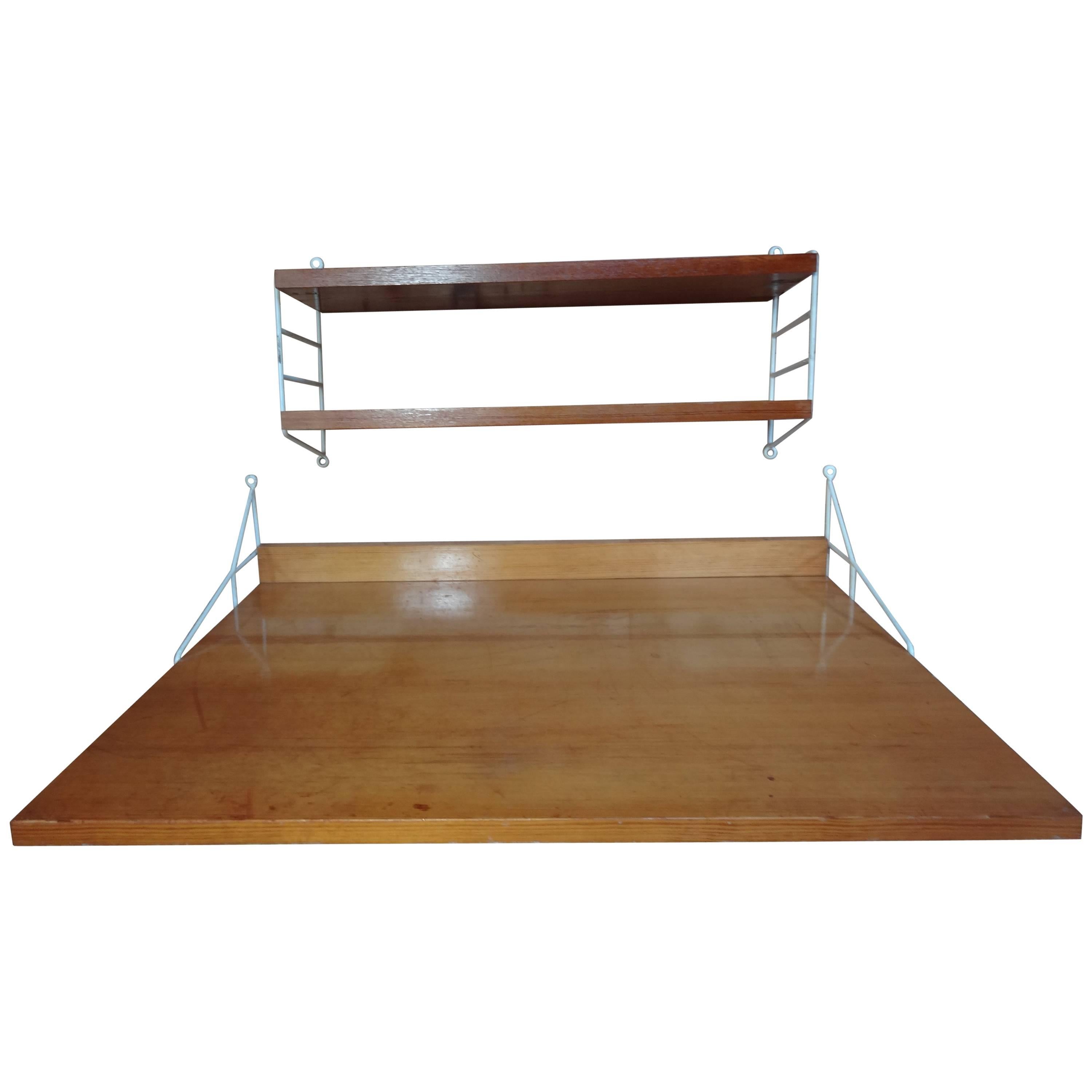 Großer Retro-Vintage-Schreibtisch Plus Regalschrank von Nisse Strinning für String, 1960er Jahre im Angebot