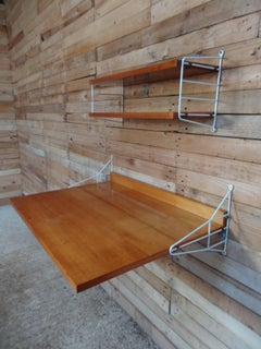 Large Retro Vintage Desk Plus Shelving Unit by Nisse Strinning for String, 1960s