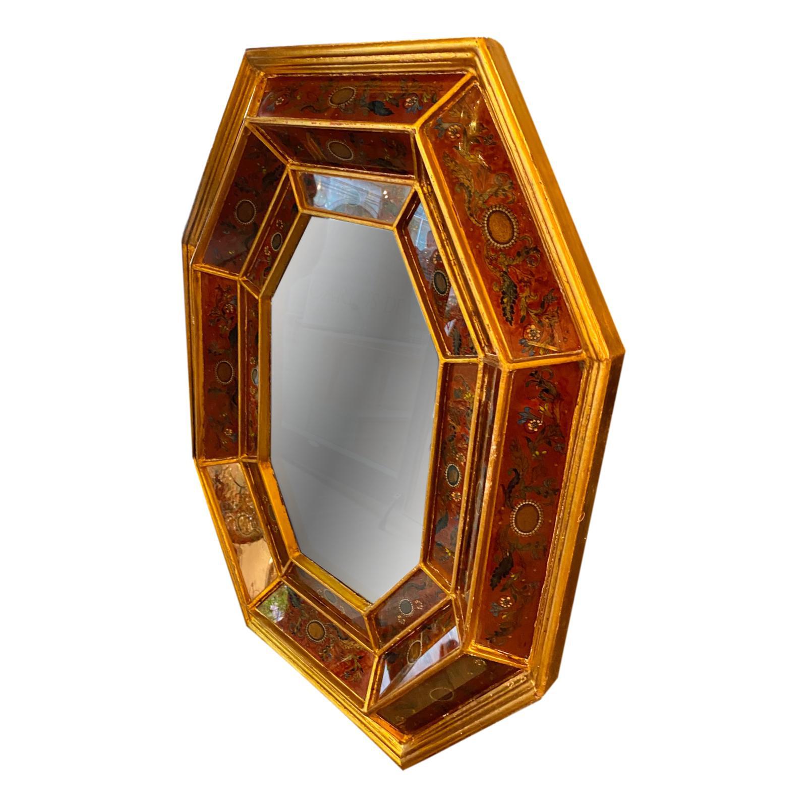 Mid-20th Century Large Reverse Painted Mirror