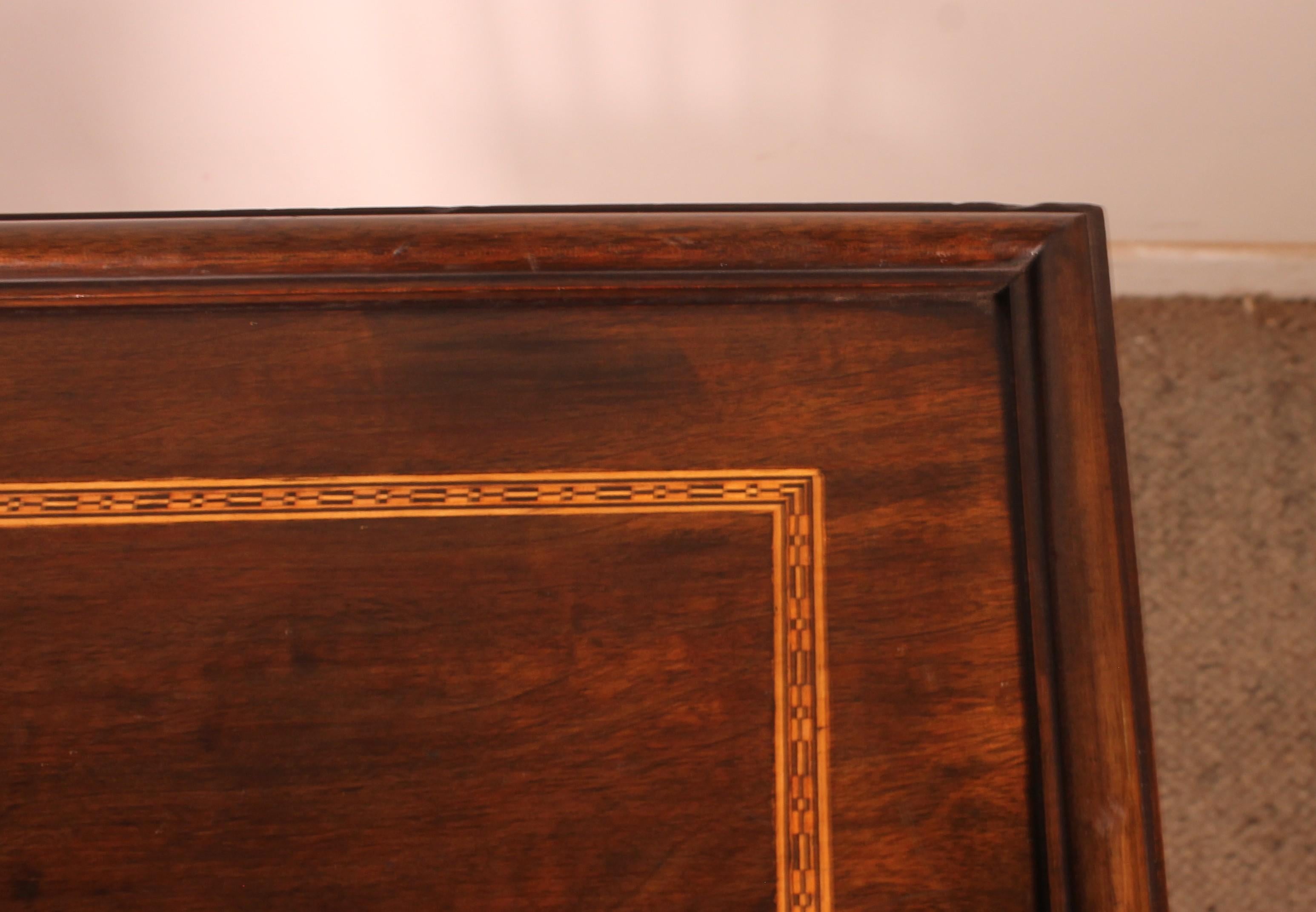 Large Revolving Mahogany Bookcase With Inlays - 19th Century For Sale 3