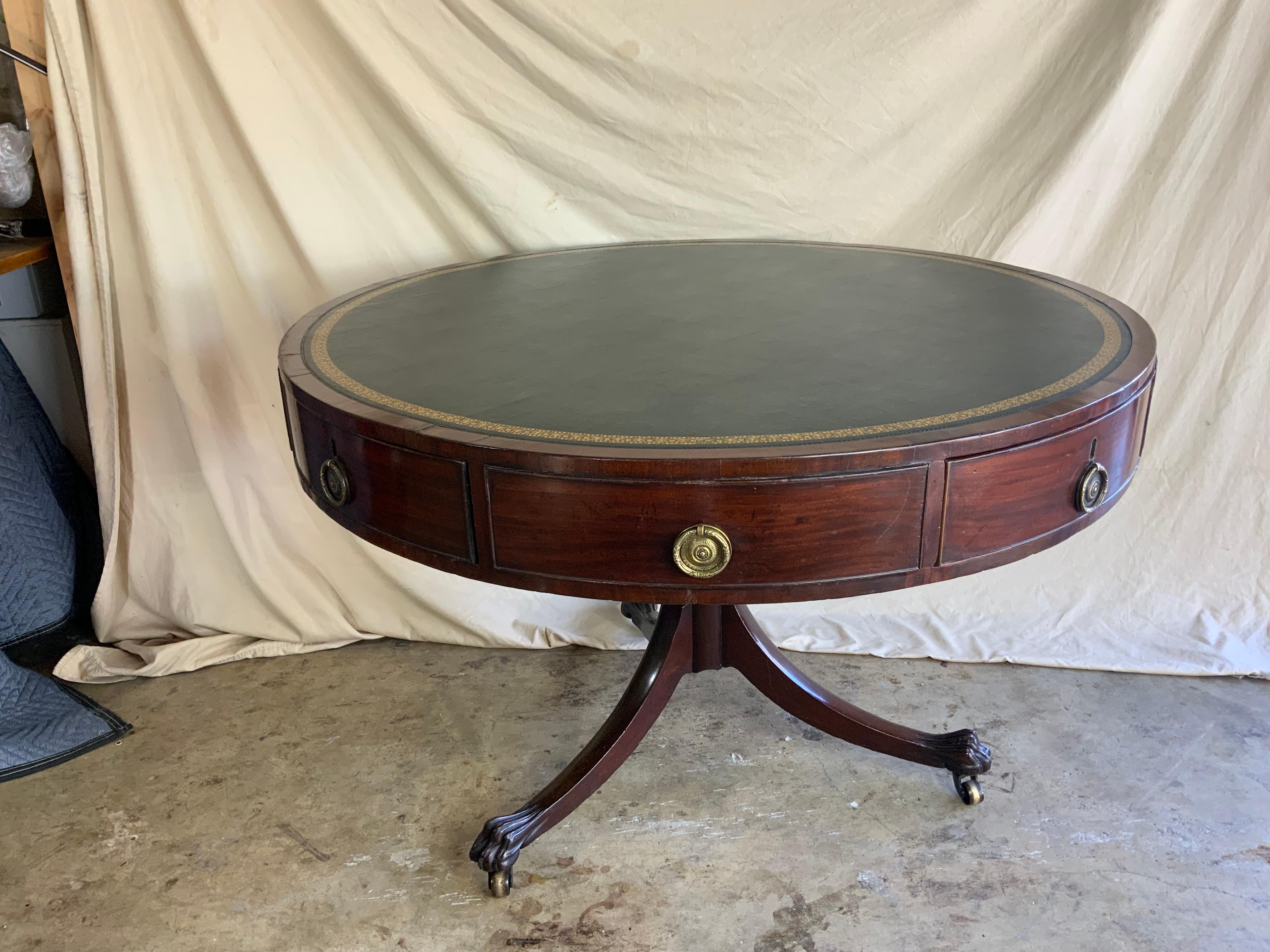 Large 19th Century Revolving Mahogany Drum Table For Sale 13