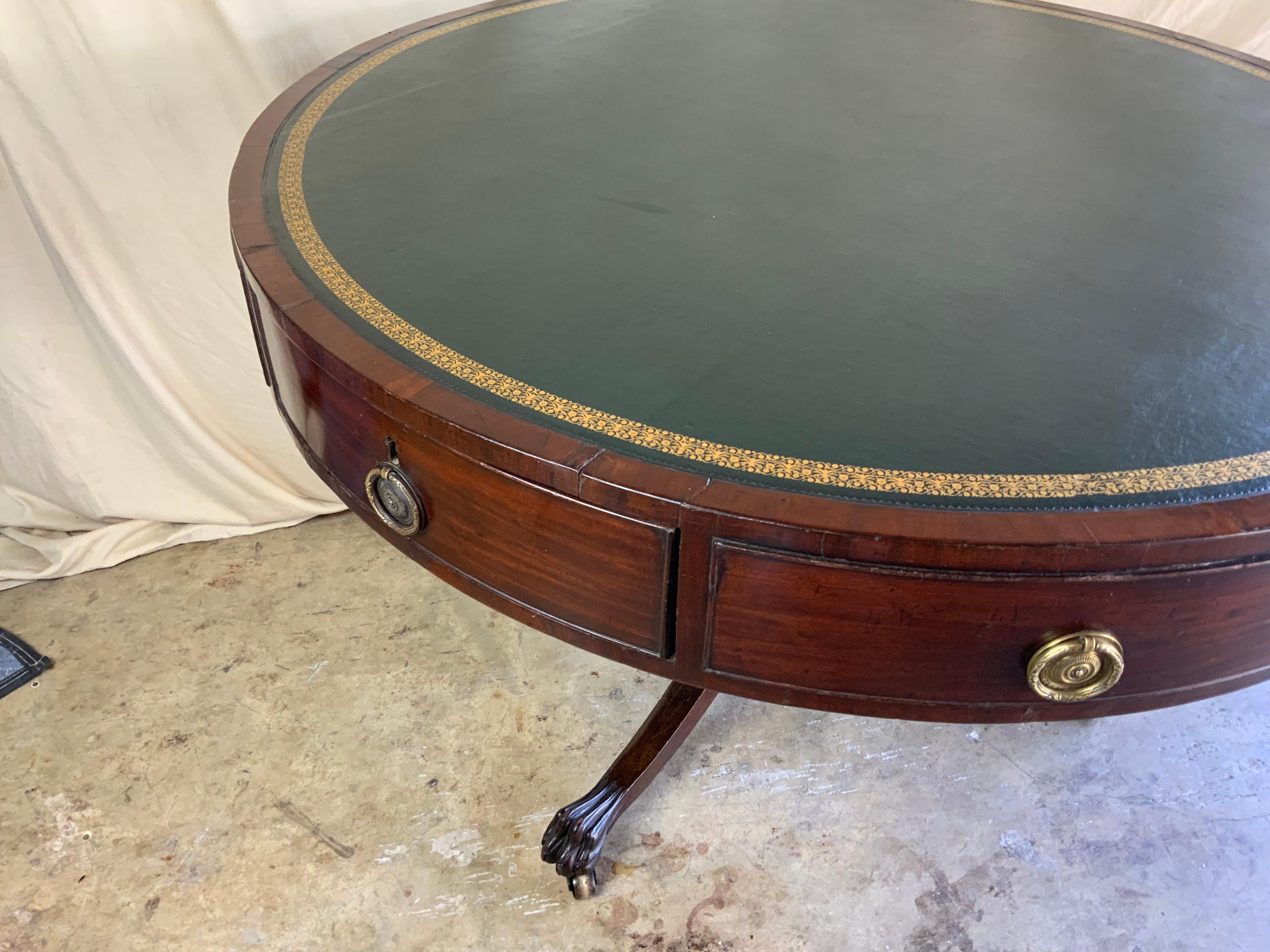 Large 19th Century Revolving Mahogany Drum Table For Sale 14