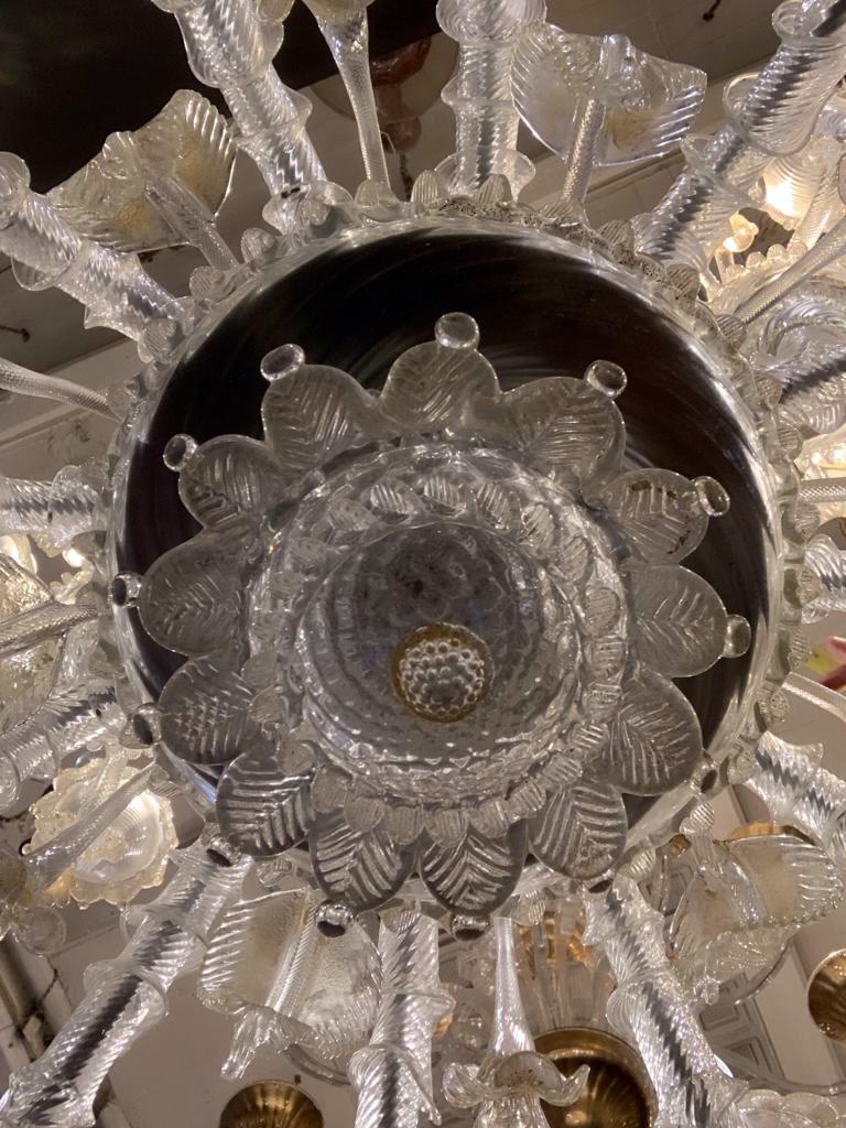 Mid-20th Century Large Rezzonico Chandelier In Murano Glass - 20 Sconces